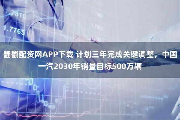 翻翻配资网APP下载 计划三年完成关键调整，中国一汽2030年销量目标500万辆